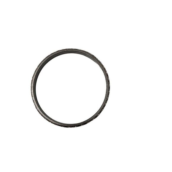 Black Enamel Skinny Metal Bangle Silver Rhinestone Trim Gift Collectible Gothic - Picture 5 of 7